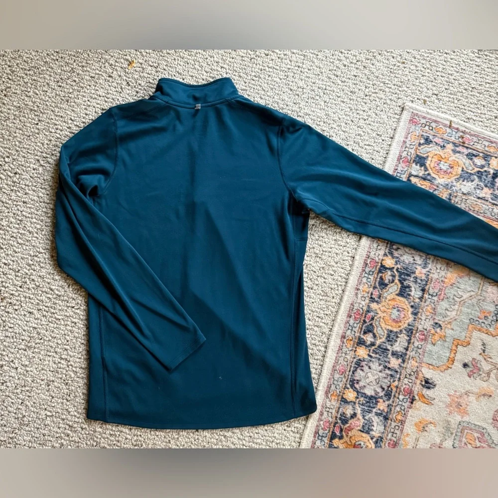 Nike Sweater Womens Adult Medium Teal Blue Quarter Zip Casual Logo drifit - Picture 4 of 5